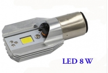 ElektrosHlavní světlo ledka 8W jako náhrada za žárovku 35W BA20D - náhrada hlavního světla v elektroskútru.kútr - výměna žárovek za ledky